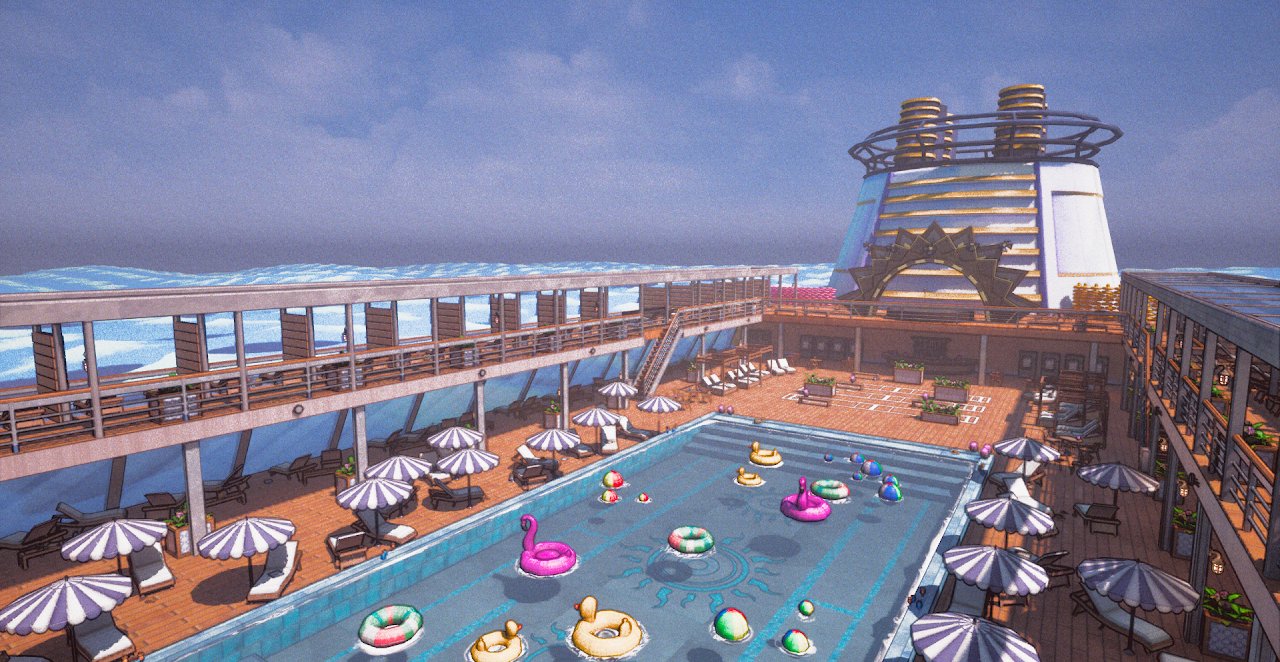 Final cruise ship pool deck