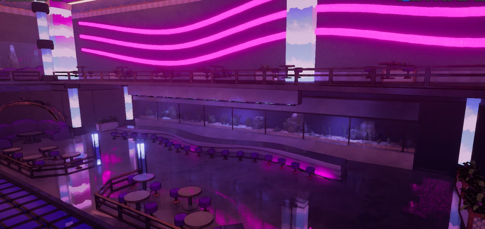 Neon club during the art pass