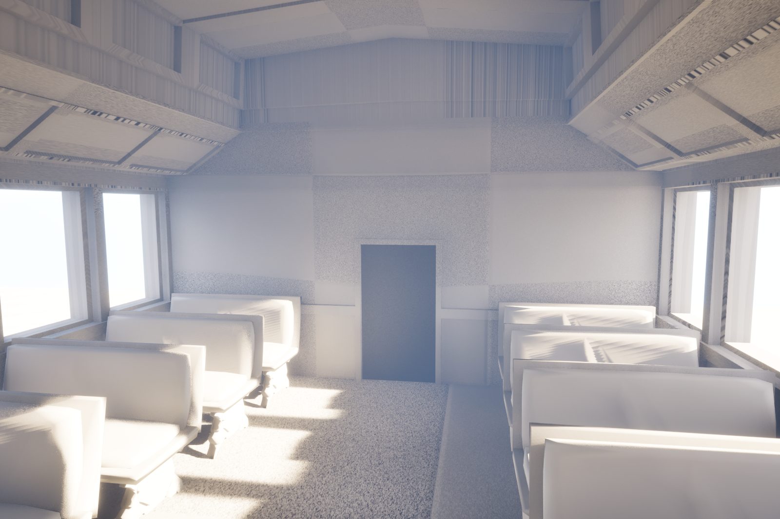 Blockout of the train interior